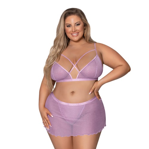 Magic Silk Girl Next Door Bralette with Skirt Lilac