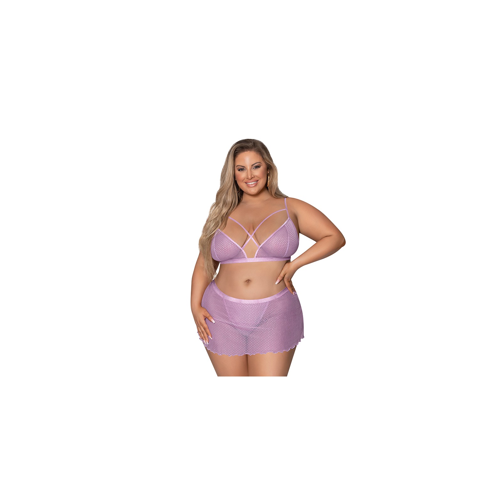 Magic Silk Girl Next Door Bralette with Skirt Lilac