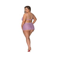 Magic Silk Girl Next Door Bralette with Skirt Lilac