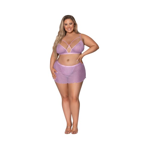 Magic Silk Girl Next Door Bralette with Skirt Lilac