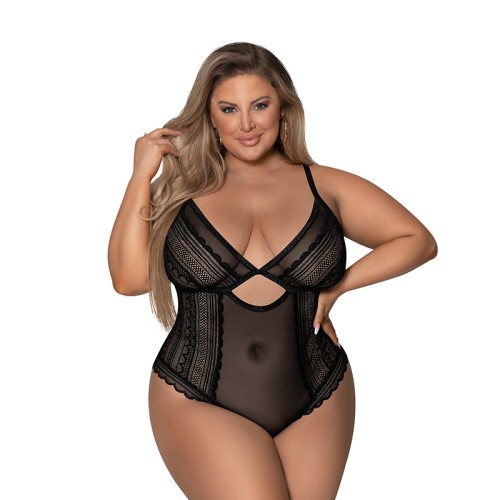 Magic Silk Modern Romance Cheeky Teddy Black Queen Size