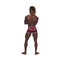 Comfortable Male Power Mesh Mini Shorts in Burgundy