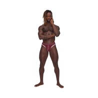 Male Power Sport Mesh Thong in Burgundy S/M