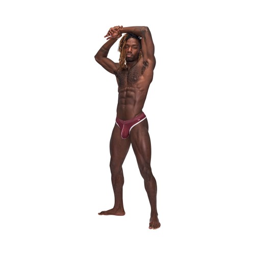 Male Power Sport Mesh Thong in Burgundy S/M