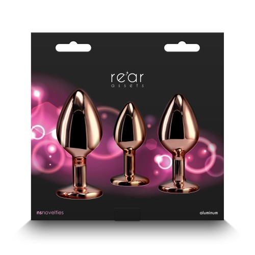 Rear Assets Rose Gold/Pink Heart Metal Plug Kit