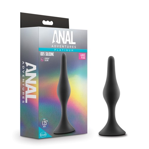 Anal Adventures Tapón de Silicona Platinum para Principiantes Grande Negro