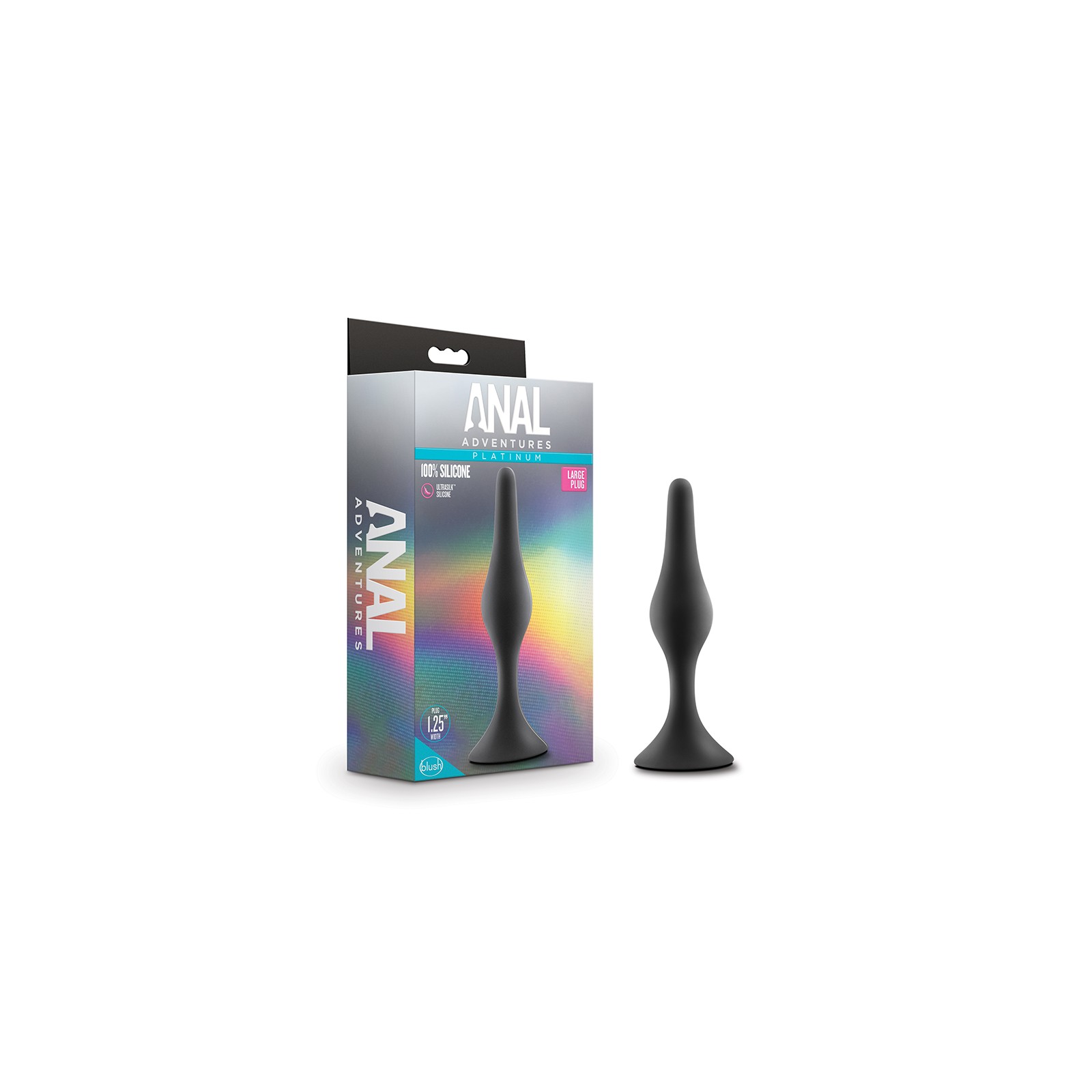 Anal Adventures Platinum Silicone Beginner Plug Large Black