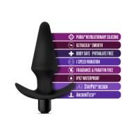 Anal Adventures Platinum Silicone Vibrating Plug Black