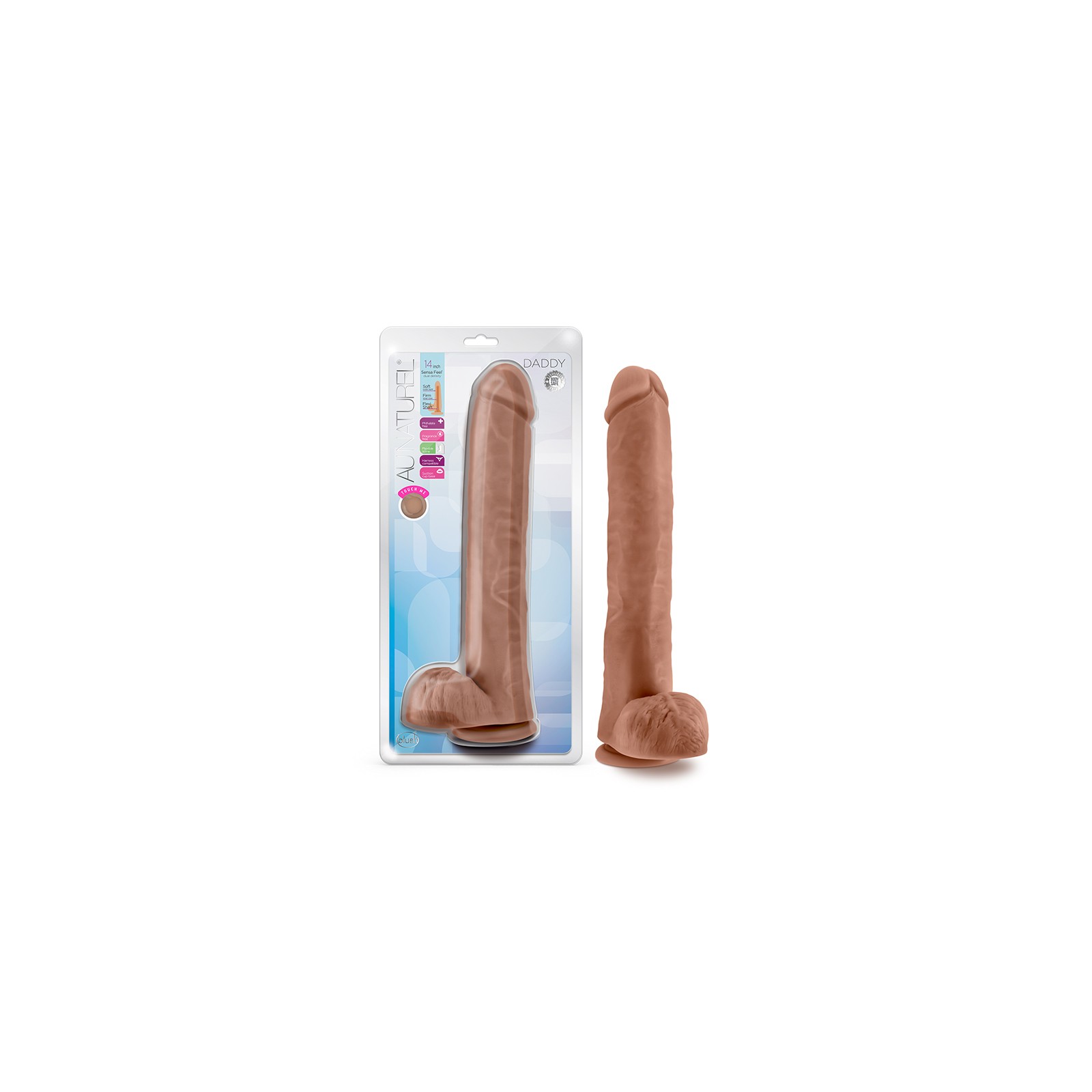 Au Naturel Daddy Dildo Posable 14" para Placer Realista