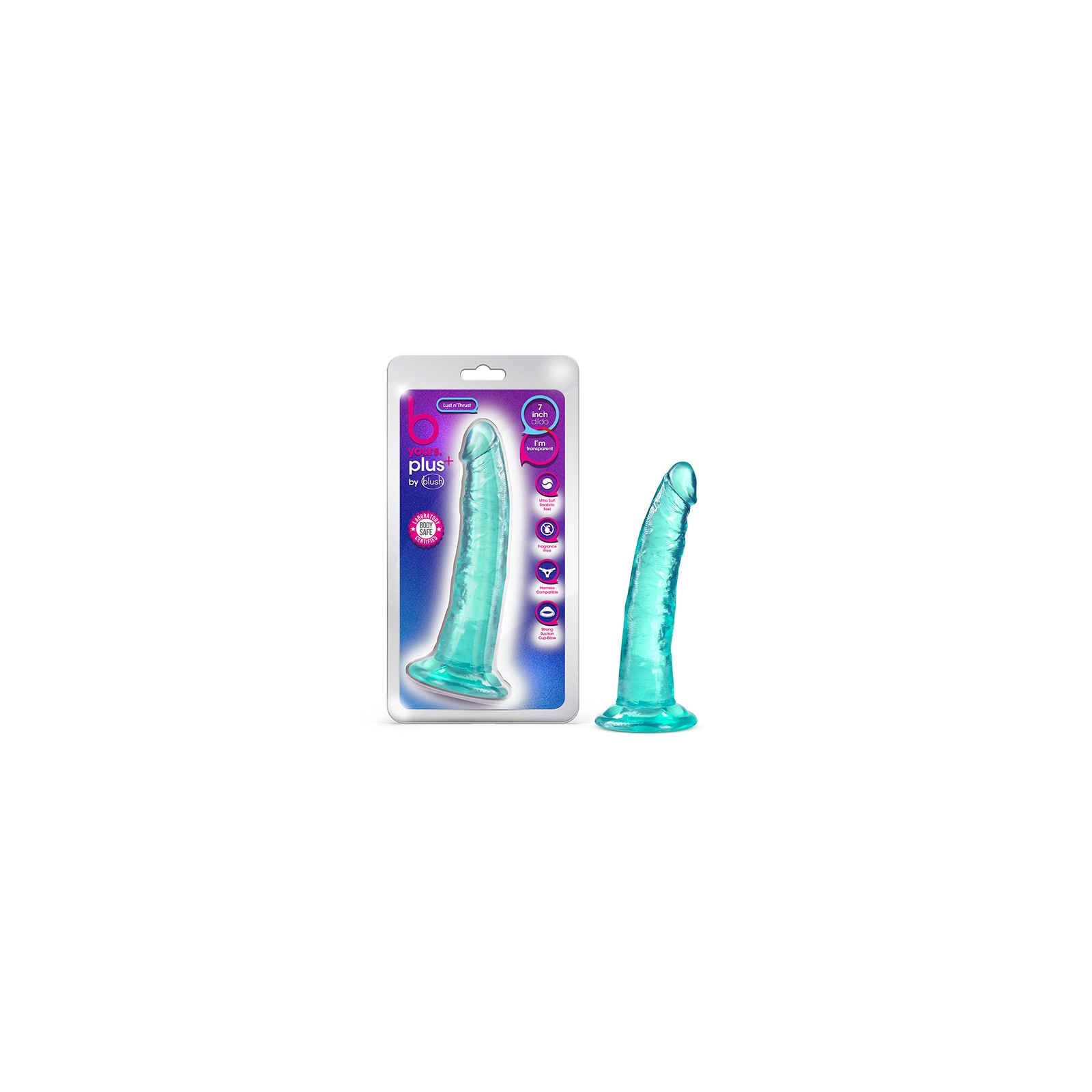 B Yours Plus Lust n' Thrust Dildo Teal - G-spot Stimulation