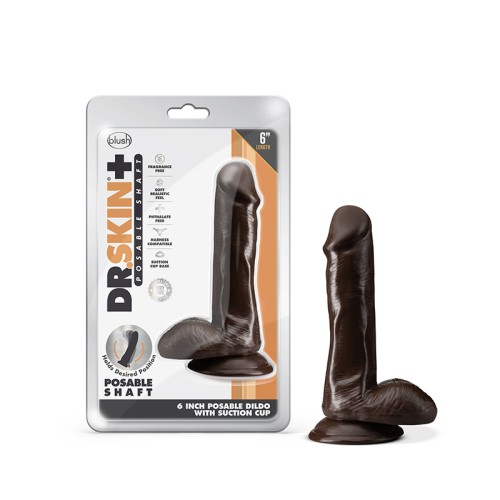 Dr. Skin Plus Realistic 6 in. Dildo with Balls Brown