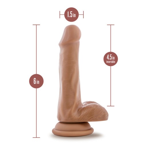 Dildo Dr. Skin Plus de 6 in. Posable con Testículos Beige