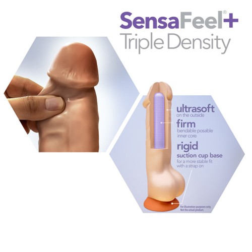 Dildo Dr. Skin Plus de 6 in. Posable con Testículos Beige