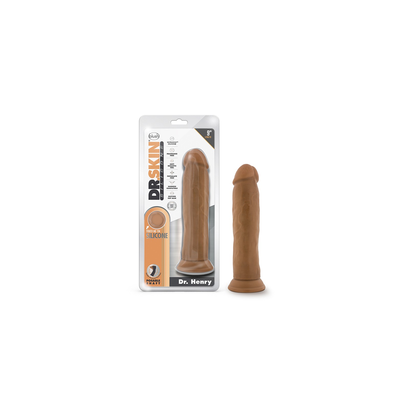 Dildo Realista de Silicona Dr. Skin Dr. Henry 9 in Tan