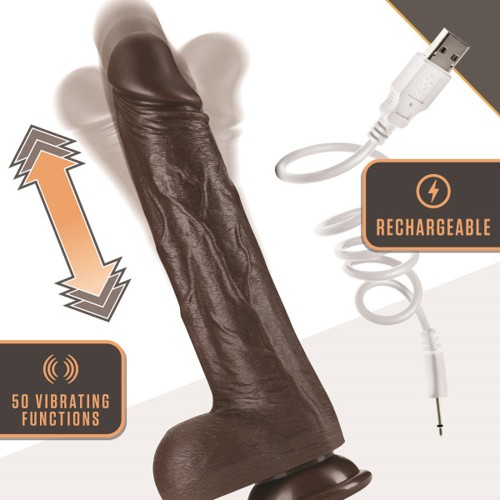 Dildo Thrusting de 8 Pulgadas con Bolas Dr. Murphy Marrón