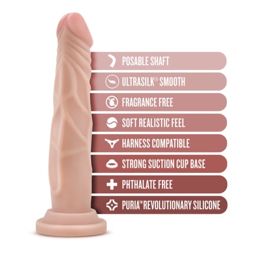 Dildo Realista de Silicona Dr. Carter de 7 in. Posable Beige