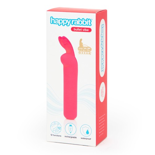 Happy Rabbit Rechargeable Silicone Bullet Vibrator Pink