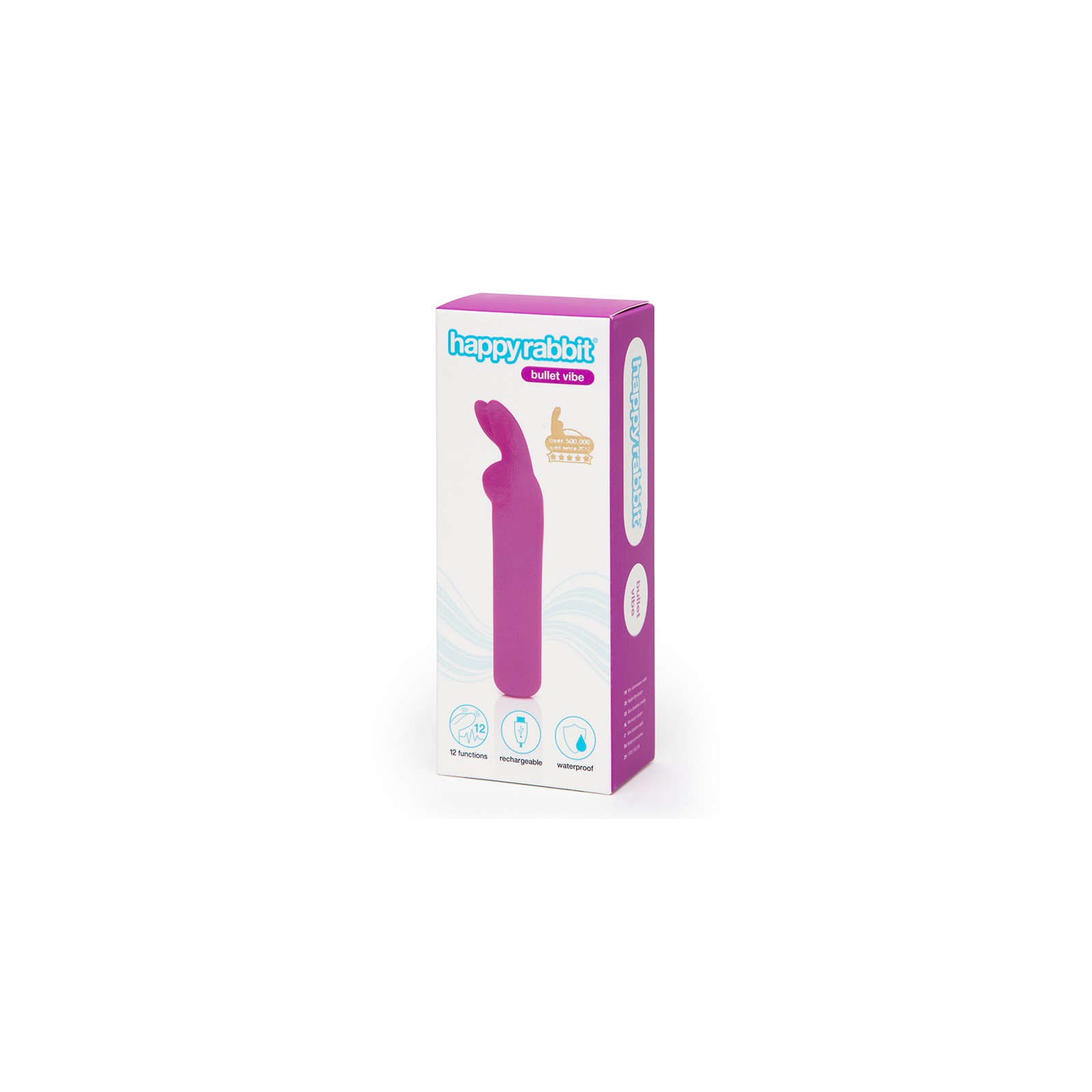 Vibrador Bullet Recargable Happy Rabbit con Orejas en Morado