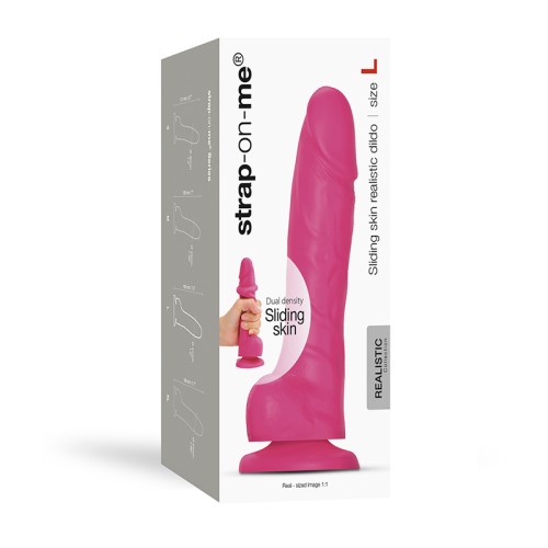 Strap-On-Me Sliding Skin Dual-Density Dildo Fuchsia - Ultimate Realism