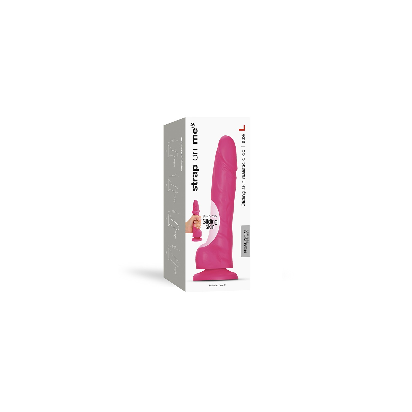 Dildo Deslizante de Doble Densidad Strap-On-Me Fucsia - Realismo Supremo