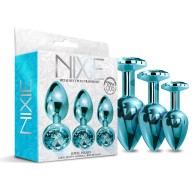 Set de Entrenamiento Nixie de Butt Plug Metálico - Azul Metálico