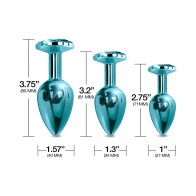 Nixie Metal Butt Plug Training Set - Blue Metallic