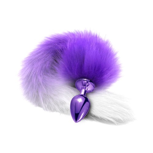 Nixie Metal Butt Plug with Ombre Tail Purple Fun