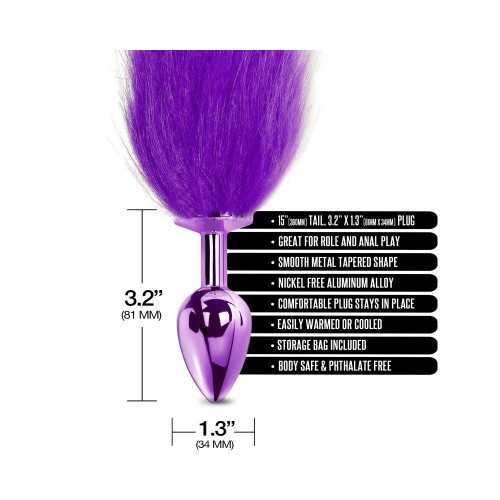 Nixie Metal Butt Plug with Ombre Tail Purple Fun