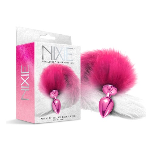 Plug Anal Metálico Nixie Con Cola Ombre para Intimidad Juguetona