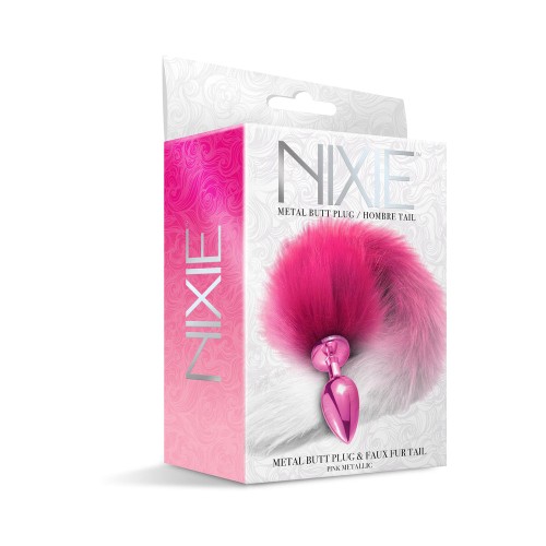 Nixie Metal Butt Plug With Ombre Tail for Playful Intimacy