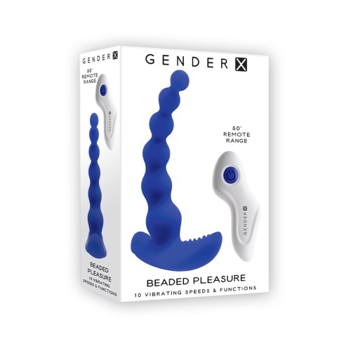 Gender X Beaded Pleasure Vibrator Remote-Controlled Blue