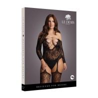 Le Desir Criss Cross Neck Suspender Bodystocking