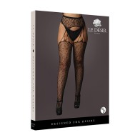 Le Desir Leopard Suspender Pantyhose