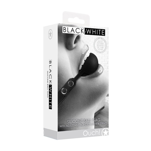 Ouch! Black & White Silicone Ball Gag