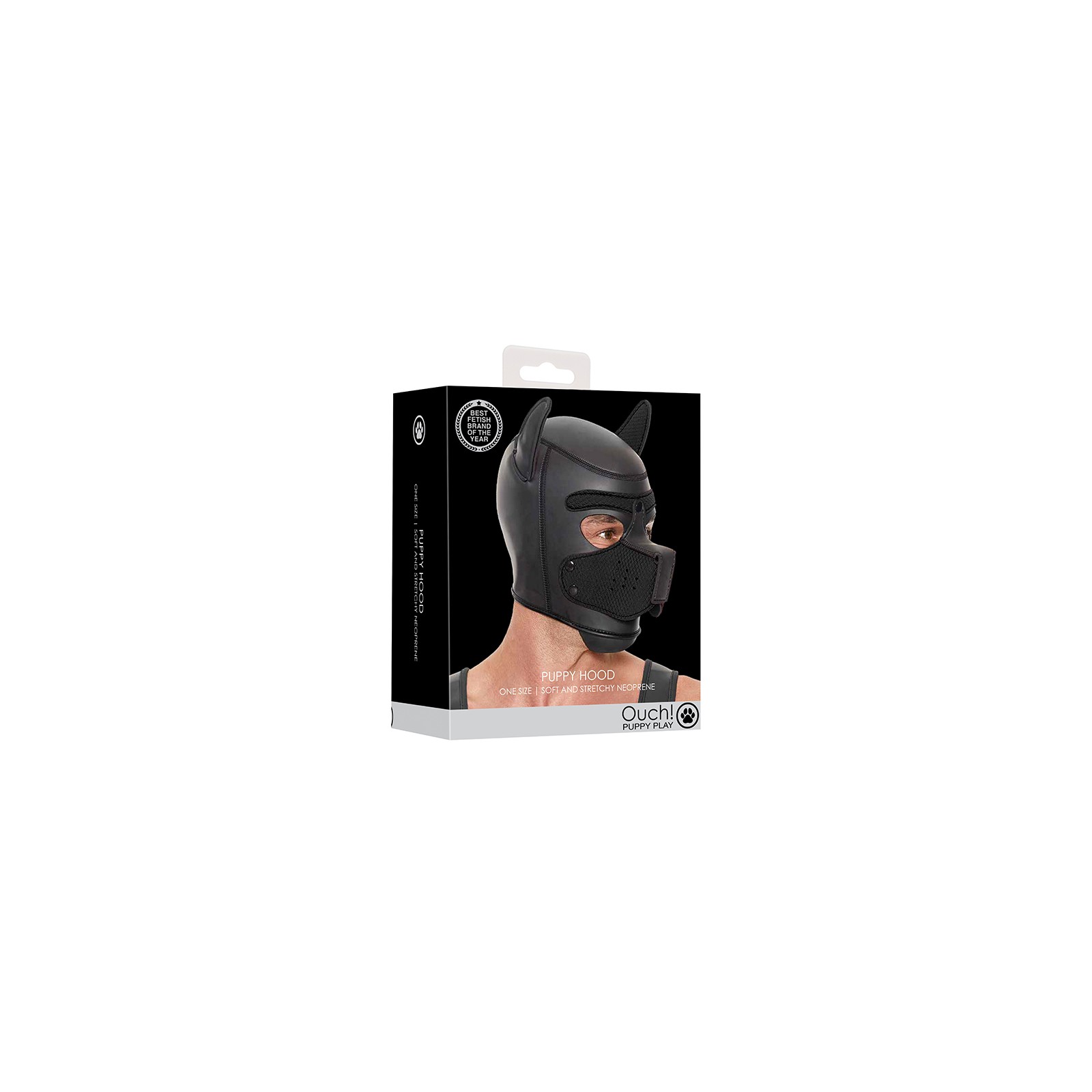 Ouch Puppy Play Neoprene Puppy Hood Black