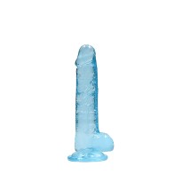 Dildo RealRock Transparente con Bolas Azul