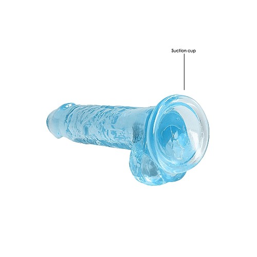 Dildo RealRock Transparente con Bolas Azul