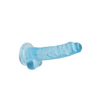 Dildo RealRock Transparente con Bolas Azul