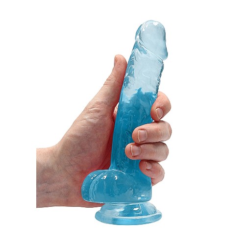 Dildo RealRock Transparente con Bolas Azul