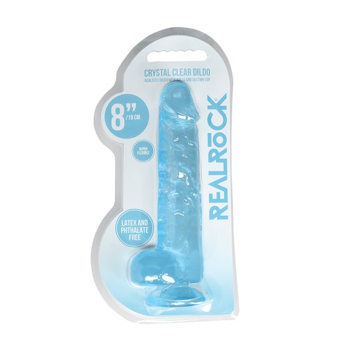 Dildo Realista Cristal Claro RealRock con Bolas y Ventosa