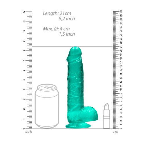 RealRock 8in Dildo with Balls and Suction Cup