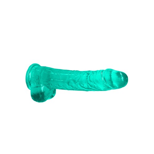 RealRock Crystal Clear Dildo with Balls - Turquoise