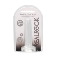 RealRock Crystal Clear Non-Realistic 5 in Dildo with Suction Cup