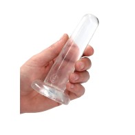 RealRock Crystal Clear Non-Realistic 5 in Dildo with Suction Cup