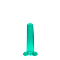 Dildo RealRock Cristal Claro de 5 Pulgadas con Ventosa en Turquesa