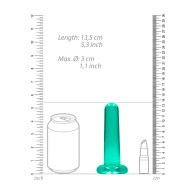 RealRock Crystal Clear Dildo 5 Inch with Suction Cup in Turquoise