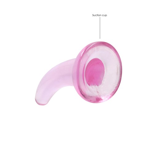 Dildo RealRock Cristal Claro de 5 in. Rosa - Diseño Curvado