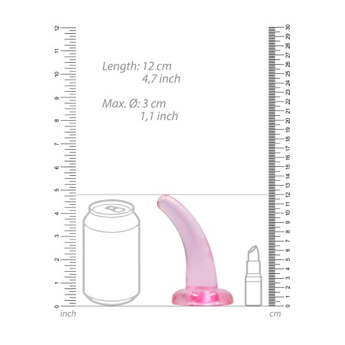 Dildo RealRock Cristal Claro de 5 in. Rosa - Diseño Curvado