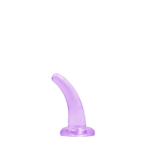 Dildo Curvado de 5 in. RealRock Crystal Clear Púrpura