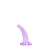 Dildo Curvado de 5 in. RealRock Crystal Clear Púrpura